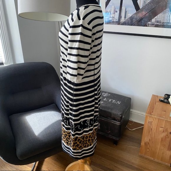 Marc Cain Marccain Sport Knit Striped Leopard Dress US12 (Marc Cain N5) … - Picture 3 of 8